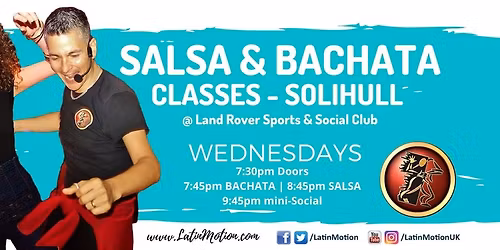 Wednesdays SALSA & BACHATA Classes | Solihull, Birmingham