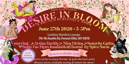 Desire in Bloom: A Brunch Burlesque Garden Fantasy at Lowkey by Spice Sucia