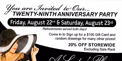 A Lady's Place Boutique 29th Anniversary
