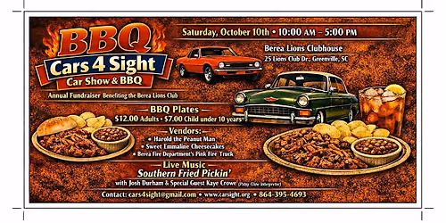 Berea Lions Club Annual BBQ and Cars 4 Sight Car Show