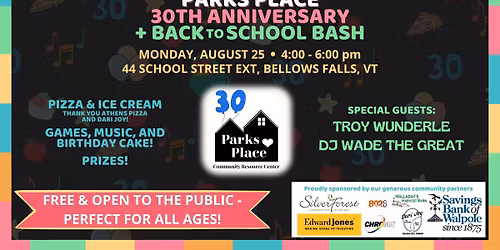 Parks Place 30th Anniversary & Back to School Bash!