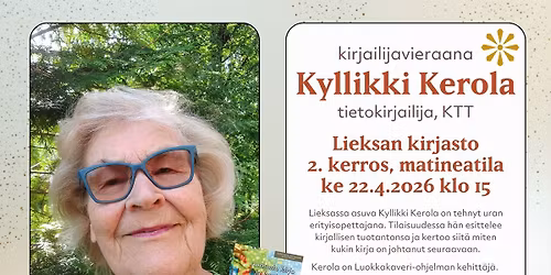Kirjailijavieraana Kyllikki Kerola