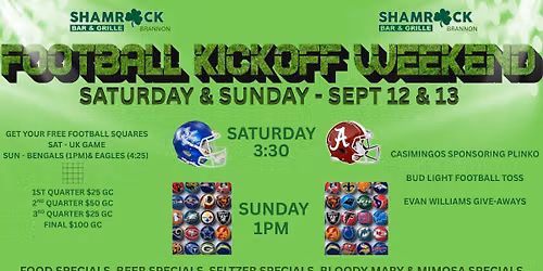 Football Kickoff Weekend at Shamrock Brannon Crossing