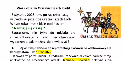 XIV Orszak Trzech Kr\u00f3li \u015awidnik 2026