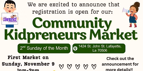 Community Kidpreneurs Market at the InspireHER Center hosted by The Confidence Campaign