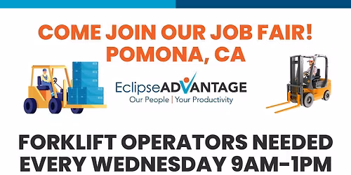 Job fair for forklift operators in Pomona, CA!