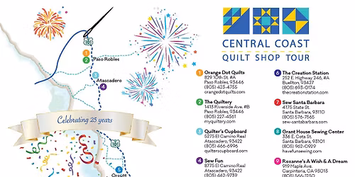 Central Coast Quilt Shop Tour May 29, 30, 31st
