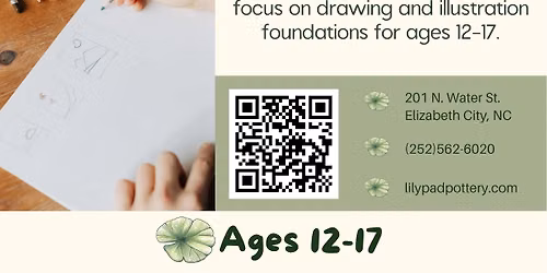 Teen Drawing & Illustrations Foundations Class (Ages 12-17)