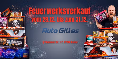 Feuerwerksverkauf bei Auto Gilles