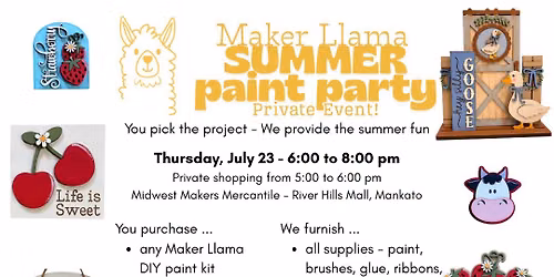 July Paint Party with Maker Llama