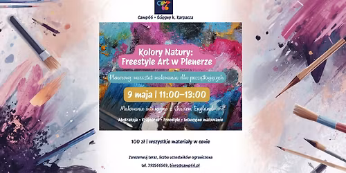 Kolory Natury: Freestyle Art w Plenerze | Malowanie dla rodzin z dzie\u0107mi | Camp66