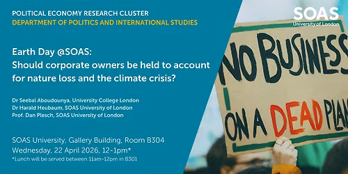 Earth Day @SOAS: Should corporate owners be held to account for nature loss