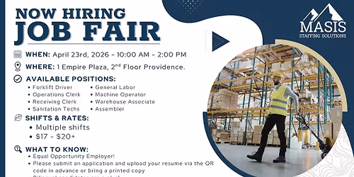 Job Fair - Feria de Trabajo - 4\/23\/2026 - 10:00AM - 2:00PM 