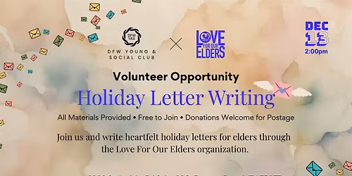 Letter Writing Volunteer Event: Love For Our Elders