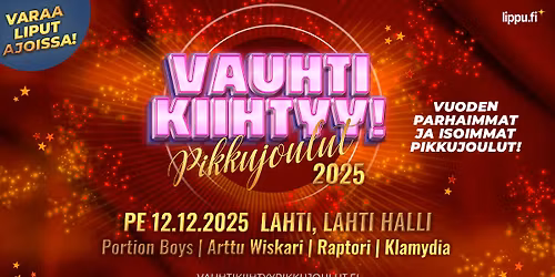 Vauhti Kiihtyy! Pikkujoulut 2025 - Lahti 12.12.2025