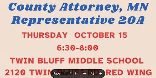 2026 Candidates Forum for Goodhue County Sheriff, Attorney, and MN Representative 20A