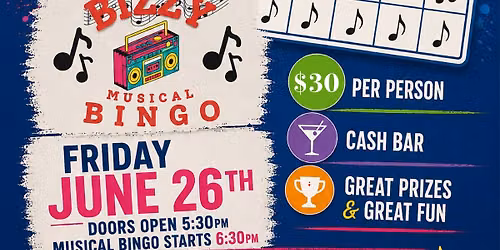 Musical Bingo Fundraiser with DJ Bizz at The Adams Theater