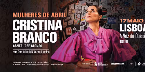 "Mulheres de Abril - Cristina Branco canta Jos\u00e9 Afonso" | Lisboa