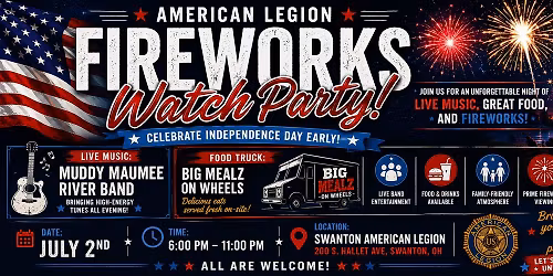 Swanton Fireworks Watch Party