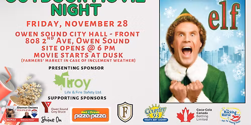 Outdoor Movie Night presented by Troy Life & Fire Safety & The City of Owen Sound
