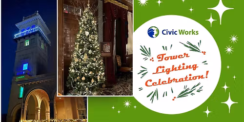 Civic Works  Holiday Tower Lighting at Clifton Mansion