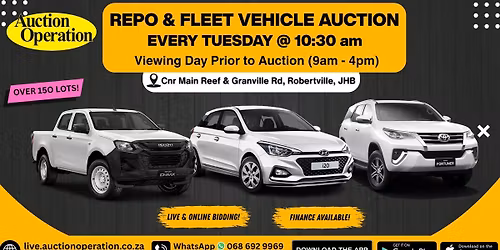 EVERY TUESDAY, REPO & FLEET VEHICLE AUCTION!