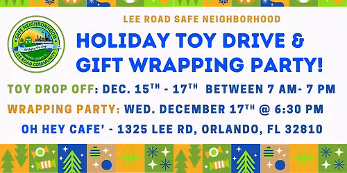 \ud83c\udf81 Holiday Toy Drive & Gift Wrapping Party \ud83c\udf81