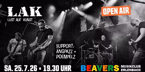 L.A.K. \u2013 LUST AUF KUNST | PUNKROCK | SUP. \u00c4NGPAZZ + POEMPELZ | BEAVERS Musikclub | Erlenbach a. M. 