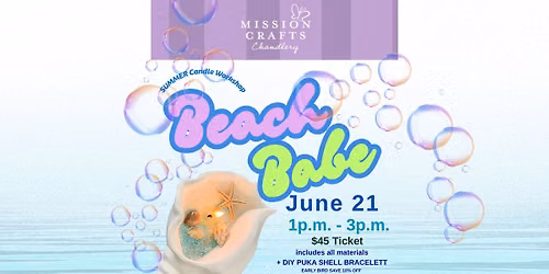 Beach Babe: Sea Shell Candle Class
