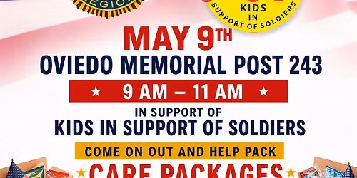 Kids In Support of Soldiers packing event at the Post. Come out & Show your Support!