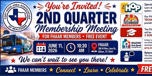 Join Us for FHAAR\u2019s 2nd Quarter General Membership Meeting