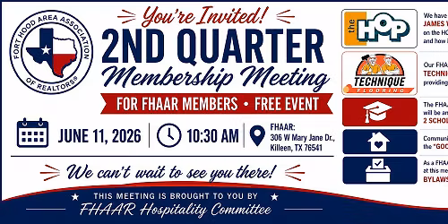 Join Us for FHAAR\u2019s 2nd Quarter General Membership Meeting