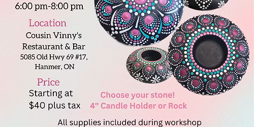 Hanmer-4" Lotus at Dusk Mandala Rock or Candle Holder Workshop