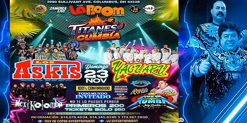 Askis, Yaguaru,  Mexikolombia y Nueva Rumba\u00a0en\u00a0COLUMBUS\u00a0OH