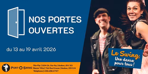 Portes Ouvertes \u00e0 Port-O-Swing - Session de Printemps 2026