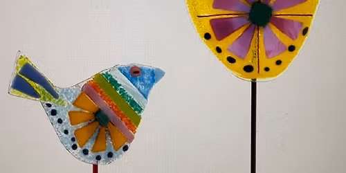 Fused Glass Bird Garden Stakes