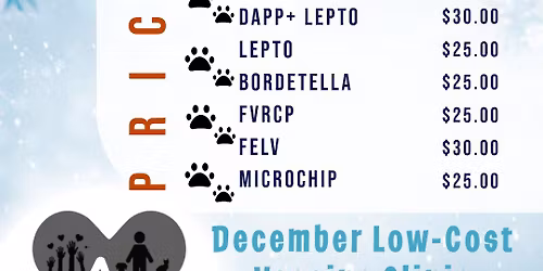 DecemberLow-Cost Vaccine Clinic