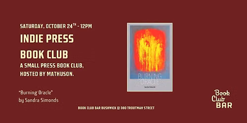 Indie Press Book Club: "Burning Oracle" by Sandra Simonds
