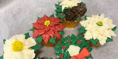 Christmas Piped Flower Cupcake Class