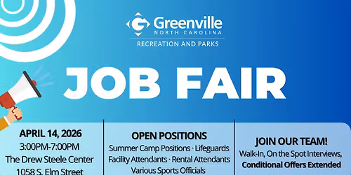 Join the Team! Greenville Recreation & Parks Job Fair