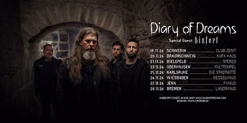 DIARY OF DREAMS Tour 2026 - Schwerin, Club Zenit