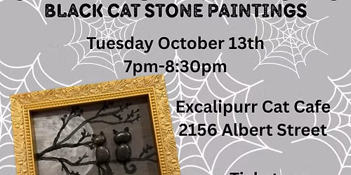 Craft Night with Cats - Black Cat Stone Paintings