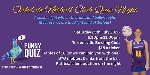 SAVE THE DATE - OAKDALE QUIZ NIGHT