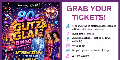 80s Glitz and Glam Bingo - 80th anniversary fundraiser