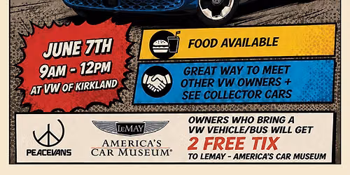 BUZZFEST is happening at Volkswagen of Kirkland with Peace Vans! 