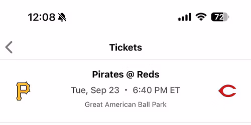 Pittsburgh Pirates at Cincinnati Reds at Great American Ball Park