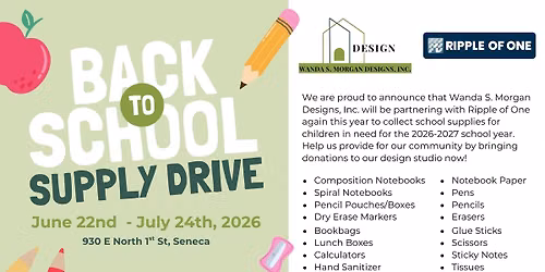 Back to School Supply Drive - Now Until July 24th!