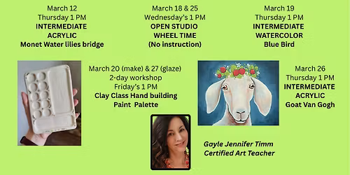 March Adult Art Classes