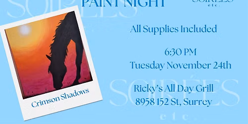Crimson Shadows Paint Night at Ricky\u2019s All Day Grill