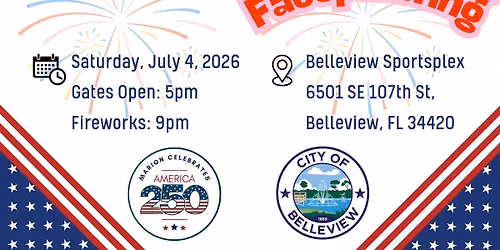 July 4 Fireworks celebrating America250 - Belleview Sports Complex